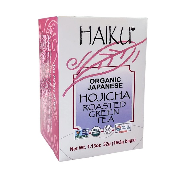 Haiku Japanese Hojicha Roasted Green Tea, 100% Organic, 16 Count Tea Bag, 1.13 Oz