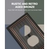 ZILLSEA 4-Pack Duplex Wall Plates, Aged Bronze Classic Beadboard Outlet