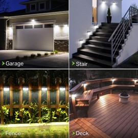 [6 Packs] Solar Motion Lights Outdoor, Ultra Bright Solar Fence Lights with Motion Sensor, IP65 Waterproof Security Lights 3 Modes, 270° Lighting Angle, Wall Lights for Deck Patio Fence Garage Door