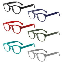 Kerecsen-Paquete de 6 anteojos de lectura de calidad de gran valor para lectores, anteojos de color con bisagra de resorte (6 pares MIx Color2, 2.0, dioptrías)