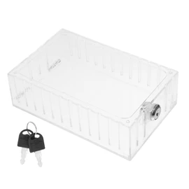 Operitacx Transparent Locking Thermostat Cover with Key Air Conditioner Thermostat Guard Wall Mounted Lockable Protector Easy Installation Airflow Design