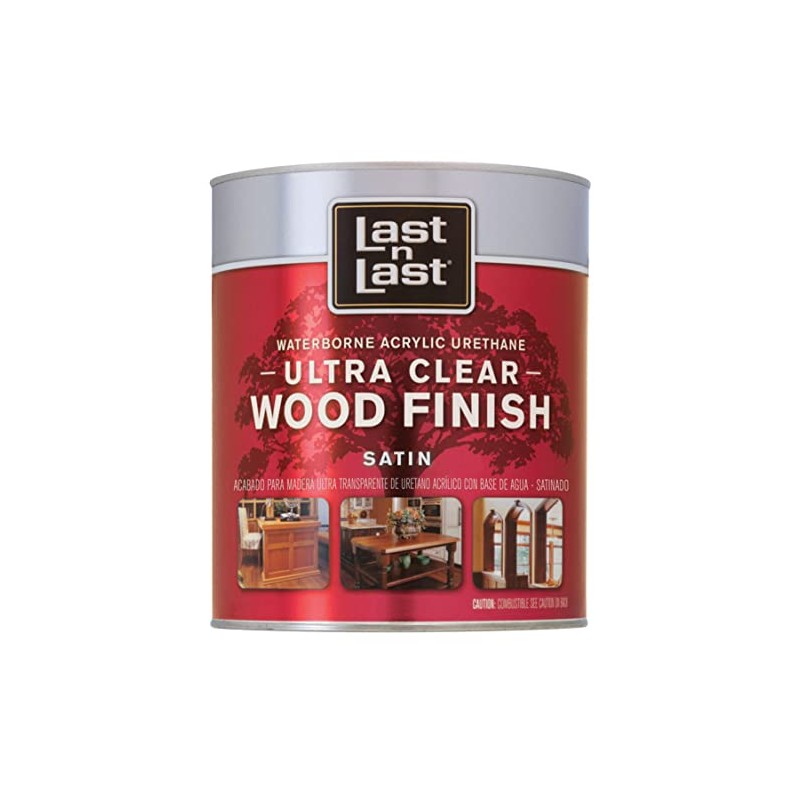 Last N Last Waterborne Wood Finish Satin Clear Polycrylic 1