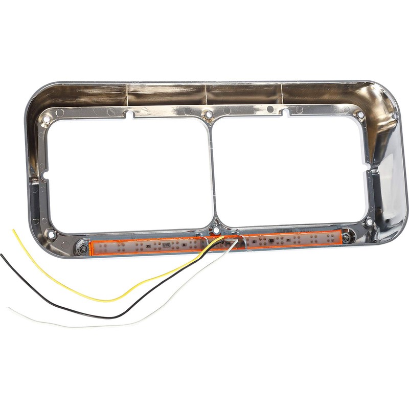 Partsam 2x Headlight Bezel with 12" Amber LED Light Strip