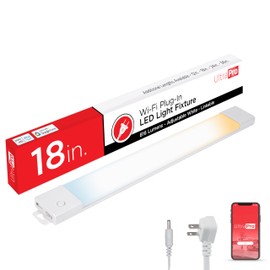 UltraPro 18 inch Plug-in Wi-Fi Under Cabinet Lights, Many White Settings from 2000K-6000K, Full Range Dimmable, Easy to Use Wi-Fi App, Programmable Schedule Under Cabinet Lighting, 65268