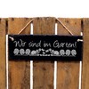 Dekolando Wir sind im Garten Slate Door Sign with German