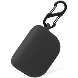 Geiomoo Silicone Case for Jabra Elite 8 Active, Jabra Elite 8 Active Gen 2, Jabra Elite 10, Jabra Elite 10 Gen 2, Protective Cover with Carabiner (Black)