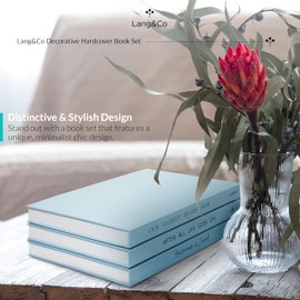 Lang&Co Decorative Book Set of 3 Faux Books in Slipcase - 9" Hardcover Blank Page Coffee Table Books for Shelves, Mantels, Minimalist Home Decor - Stylish, Ready-to-Display, No Assembly Needed