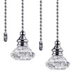 JOVITEC 2 Pieces Pull Chain Ceiling Fan Ornaments Light Crystal
