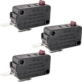 3-Pack HK-14 NO Micro Switch (Red) - 20A 250VAC SPST Normally Open Pin Plunger Switch - Compatible with Honeywell V7-1S37D13 - Door Safety & Limit Control