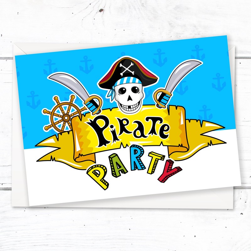 Olivia Samuel 20 x Pirate Party Birthday Invitations from Postcard
