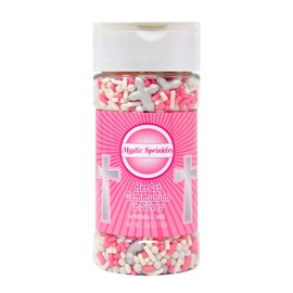 Mystic Sprinkles Celebration Sprinkle Mixes (Her 1st Communion in Silver Sprinkle Mix 3.9oz)