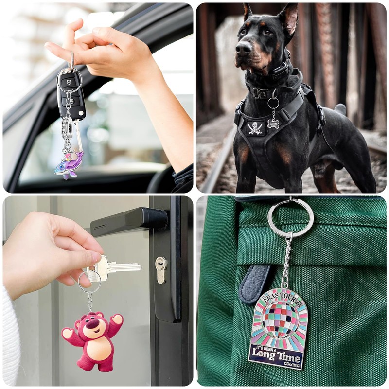 150Pcs Keychain Rings Set, 25mm Key Ring Hoops, Keyring Chain