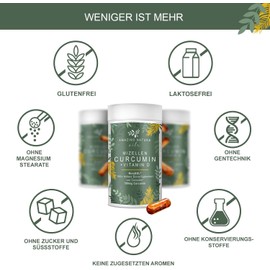 Micellar Curcuma Capsules High Dose with 185x Higher Available NovaSOL Curcumin Enriched with Vitamin D and C without Piperine 1 x 60 Premium Liquid Turmeric Capsules High Dose