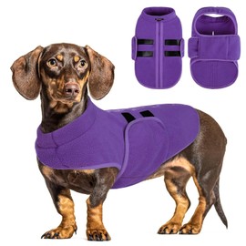 Queenmore Suéteres para Perros Pequeños, Chaleco De Forro Polar Suave, Chaqueta para Perro con Orificio para Correa, Ropa Cálida para Perros De Invierno, para Clima Frío, Perro Salchicha, Su