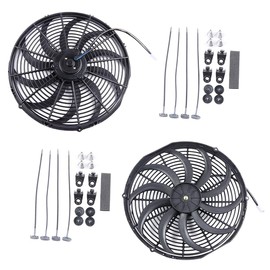 OCPTY Replacement 16Inch Push Pull Electric Radiator Cooling Fan Assembly Kit for Ford F-350 F-450 F-550 Super Duty