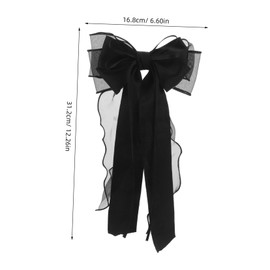 Ipetboom Large Black Mesh Lace Bow Hair Clips for Women Elegant Hair Accessories with Strong Grip Lightweight Design for Weddings Parties Everyday Wear