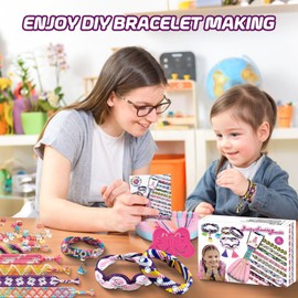 Wwtop Make Your Own Friendship Bracelet, 160 Pieces Bracelets DIY Craft Set, Bracelets Knotting Braiding Set Children, DIY Bracelet Jewellery Craft Sets for Gift Girls 6-12 Years