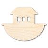 Unfinished Wood Noah's Ark with Windows Shape - Craft -