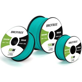 BROTREE Paracord 2 mm 30 m 100% Nylon Rope Cord with 1 Core Type I for Outdoor, Bracelet, DIY - 45 kg Breaking Load (Turquoise)