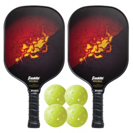 Franklin Sports Pickleball Paddle and Ball Set - (2) Fiberglass Pickleball Rackets + (4) X-40 Pickleballs - USA Pickleball (USAPA) Approved
