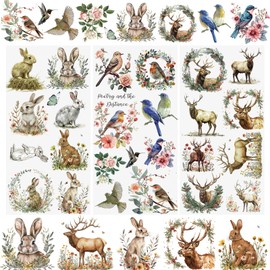 WANDIC 3 Sheets Rub On Transfer Sticker, Animals Theme Stickers Waterproof Transfer Decals for DIY Scrapbooking Photo Albums Furniture,5.9 * 11.8in