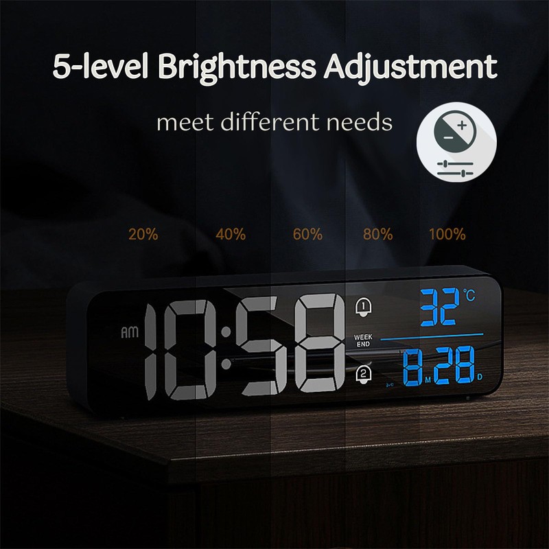 Digital Clock, Large Display LED Alarm Clock for Living Room