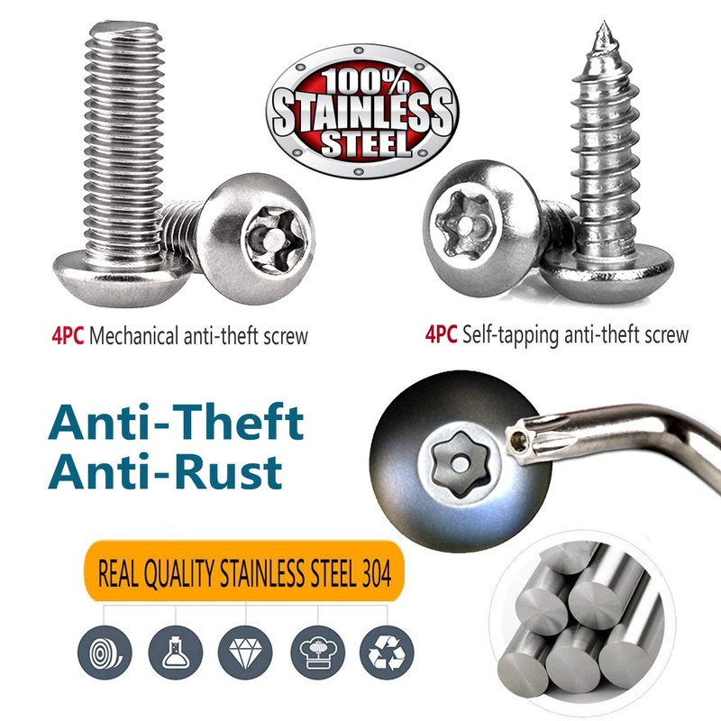 Aootf License Plate Screws- Anti Theft Car Plate Screws Bolts,