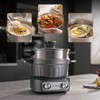 N74SNA Hot Pot Electric, Multi-Cooker 2.5 Quart Grill Steamer Set,