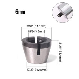 YFFSFDC Collet Chuck for Trimmers, 1/4 inch, 0.2 inch (6 mm), 0.25 inch (6.35 mm), 0.3 inch (8 mm), Set of 3, Accessories, DIY Tools, Power Tools, Trimmer Accessories