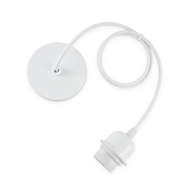 Vecys E27 Pendant Light Holder, DIY Lamp Accessories, Base Hanging Lamp (White)