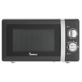 IMPECCA Countertop Microwave Oven Retro Mechanical Dials 5 Modes Timer Defrost 0.7 Cu 700W 9.65” Turntable Easy Clean