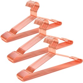 Amber Home 30 Pack 17" Rose Gold Strong Metal Hanger, Copper Clothes Hangers, Heavy Duty Coat Hangers, Standard Suit Hangers for Jacket, Shirt, Dress (Copper, 30)