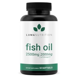 Luma Nutrition- “Suplemento de Aceite de Pescado Omega 3 Extra Fuerza 2500mg 2000mg EPA y DHA Salud Cerebral y Cardiaca