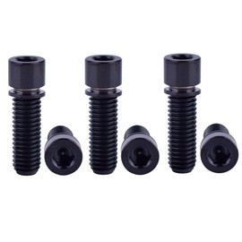 VAMUOEFL M8 x 25mm 20mm Titanium Bolt with Washer for BMX Cycling Stem Bicycle Screws 6Pcs (Black, M8X25mm)