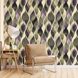LaiTique Modern Purple Peel and Stick Wallpaper Abstract Wallpaper Self-Adhesive Vinyl Wall Paper for DIY Home Decor 17.7in x 236in