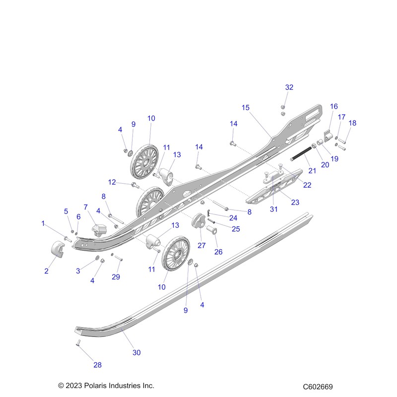 Polaris Timbersled Jounce Front Bumper, Genuine OEM Part 5522253, Qty
