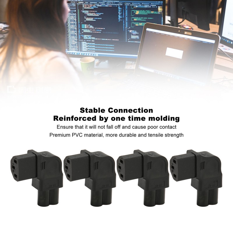 IEC320 C6 to C13 Power Adapter 90 Degree 2.5A‑10A 250V
