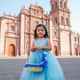 Canasta Decorada Paje Recuerdos Boda XV Años Yare Hadas (Azul Rey)