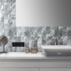 AULIGET 40-Piece Polished Grey Marble with Silver Peel and Stick