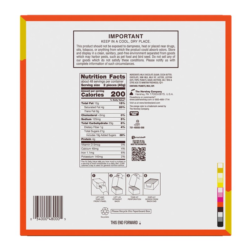 REESE'S Milk Chocolate King Size Peanut Butter Cups, Candy Packs,