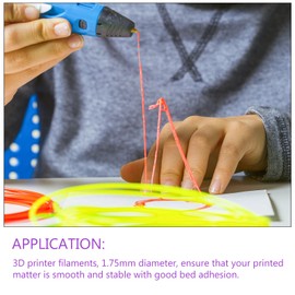 DMiotech 1 Pack 16Ft 3D Pen Filament Refills 1.75mm PLA 3D Printing Filament Refills Black, for 3D Printers 3D Pen