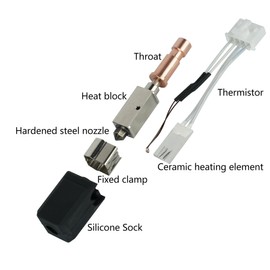 Upgrade Ceramic Hotend for Anycubic Kobra S1, 0.4MM Hardened Steel Nozzle Hot end Print Head Extruder Heater Block Heating Rod Thermistor Kit for Kobra S1, Kobra S1 Combo