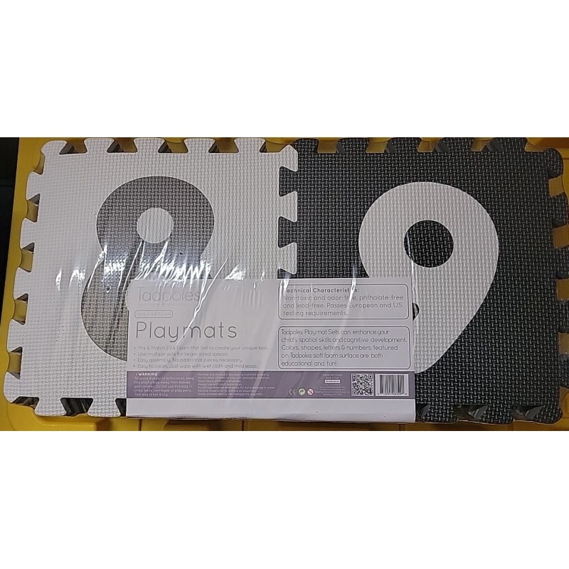 Tadpoles Super-Soft EVA Foam 36 Piece ABC Playmat Infant Grey