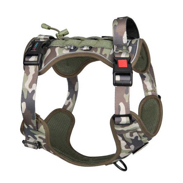 PHOEPET No Pull Tactical Dog Harness,Service Dog Vest with Molle