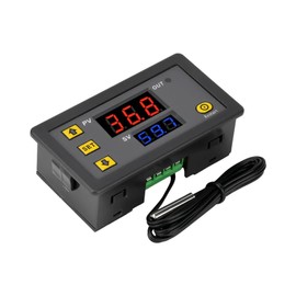 Uadme Digital Thermostat, W3230 DC 24V Digital Temperature Controller -20℃~100℃, Digital Display Thermostat Control Switch with Sensor Probe, LCD Temperature Controller Meter Controller, Alarm at High Temperature