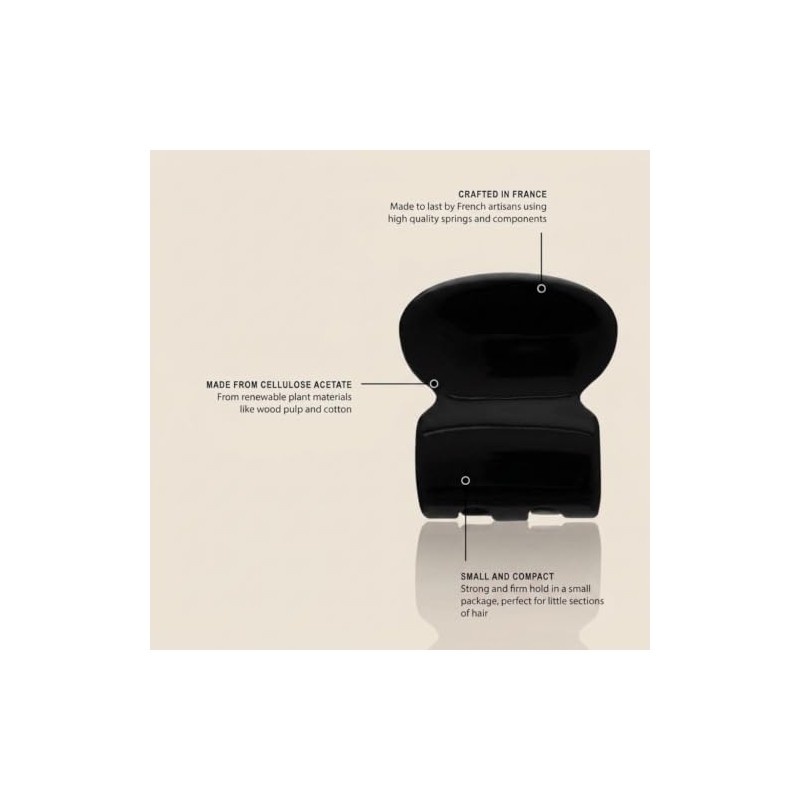 France Luxe Mini Oval Jaw - Black