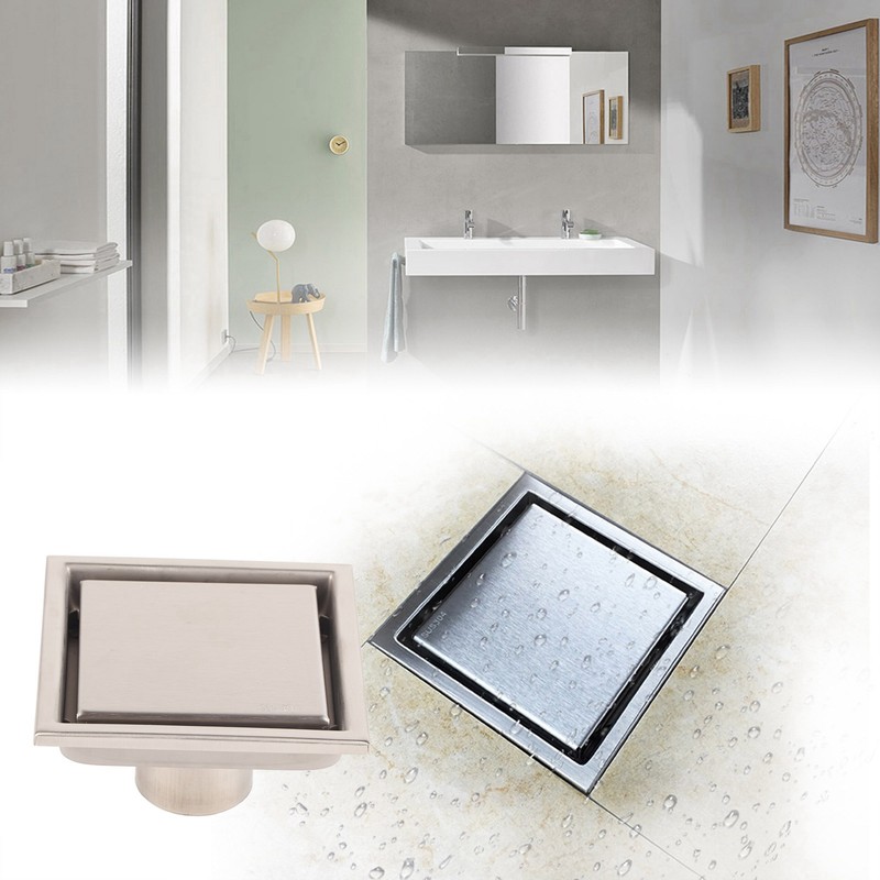 Home Stainless Steel Square Shape Antiodor Bathroom Floor Drain Waste