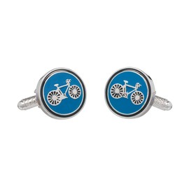Racing Bike Cycle Cycling Cufflinks by Onyx Art In Smart Box Blue CK974