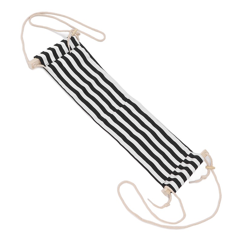 Footrest Black and White Streaks Soft Breathable Adjustable Foot Hammock