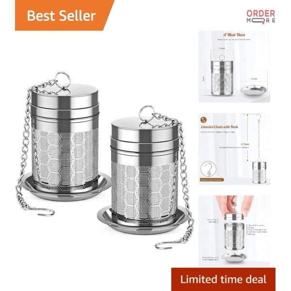 Unbranded Tea Infusers Stainless Steel 2 Pack Extra Fine Mesh